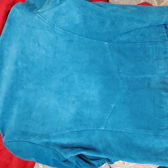 Vintage Suede Turquoise Blazer - Picture 6 of 7